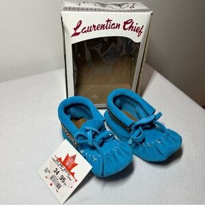 Laurentian Chief Bootie Baby moccasin braided. Canada. New. Size 6